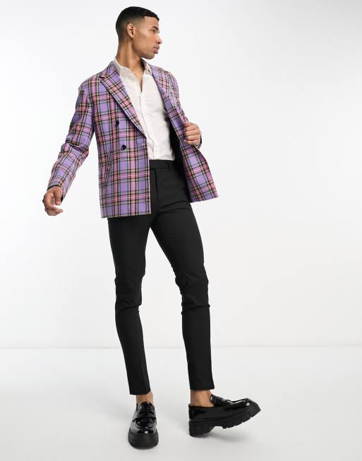 Devil's Advocate oversized suit jacket in pink check, 2 of 5