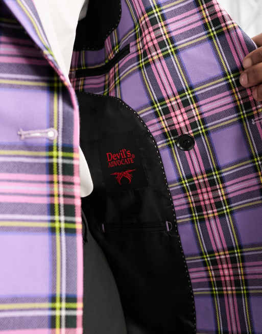 Devil's Advocate oversized suit jacket in pink check, 3 of 5