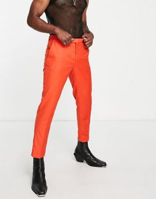 Devils Advocate super skinny cropped suit trousers in burnt orange - ASOS Price Checker