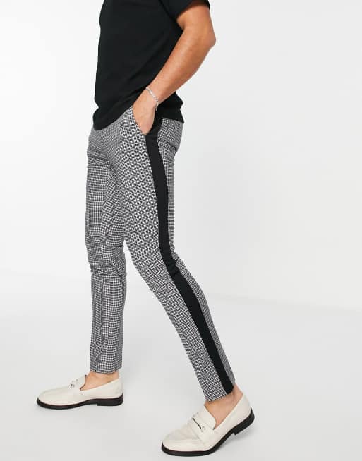 Devil's Advocate - Pantalon skinny avec bande sur le côté et carreaux