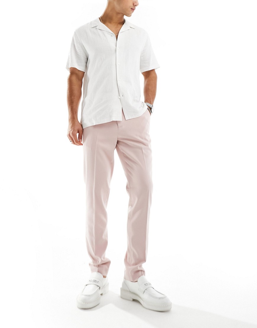 Devils Advocate pink skinny suit trouser