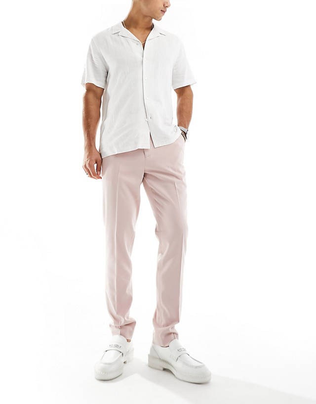 Devils Advocate - pink skinny suit trouser