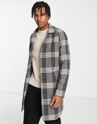 Plaid hotsell longline coat