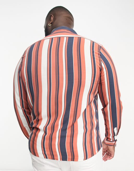 Orange vertical best sale striped shirt