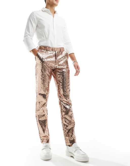 Devil's Advocate - Rechte pantalon in goud
