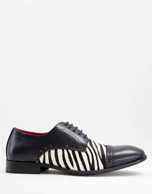 Devils Advocate - Scarpe derby stringate in nero zebrato