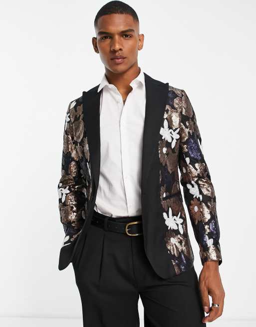 Flower shop print blazer