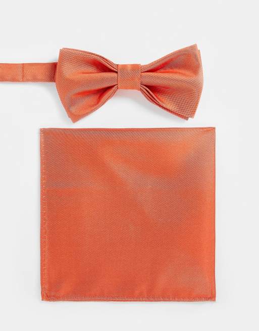 Devils Advocate - Set van pochette en vlinderdasje in oranje