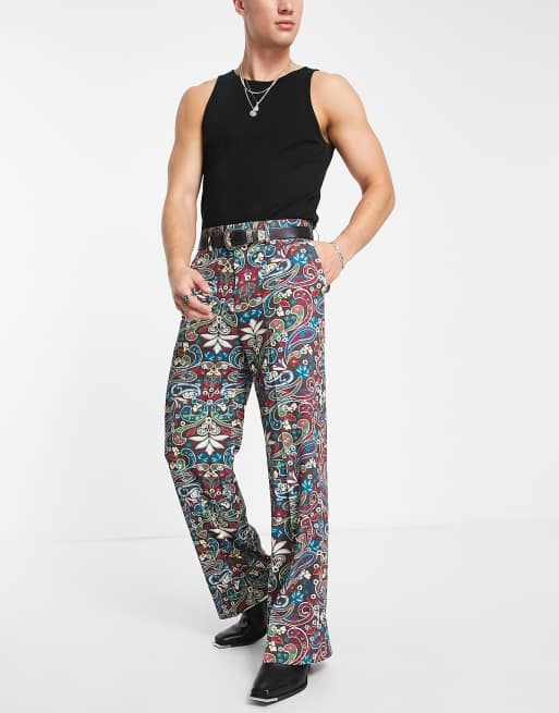 Devils Advocate side stripe flared trouser