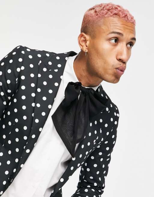 Black blazer with white dots online