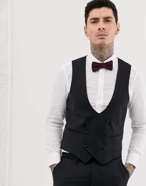 Devils Advocate Skinny fit smoking gilet ASOS