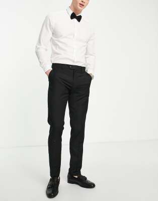 Devils Advocate Devil's Advocate skinny fit tuxedo suit trousers-Black