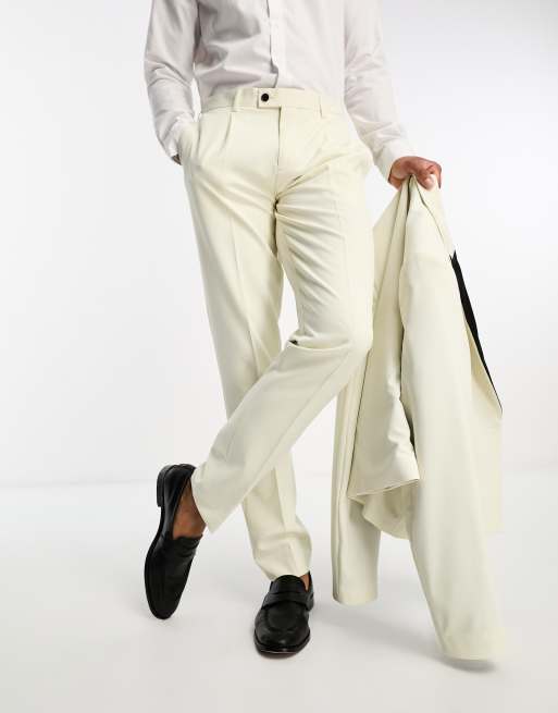 Cream on sale pleated trousers