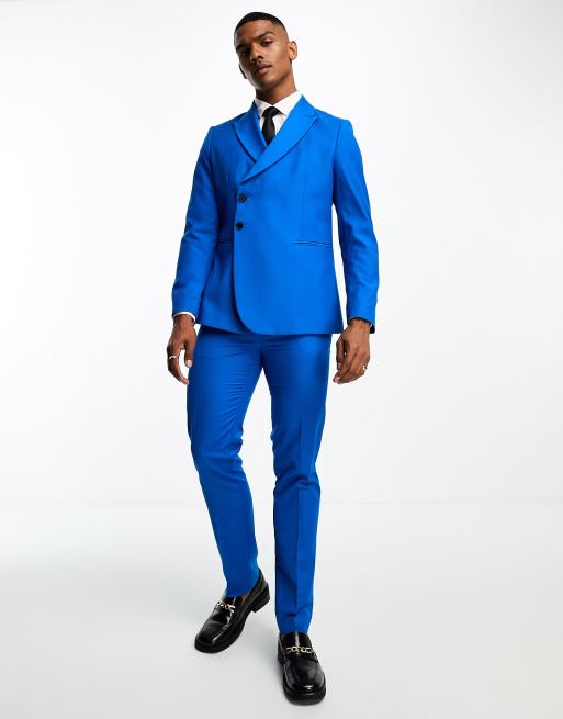 Double breasted royal hot sale blue suit