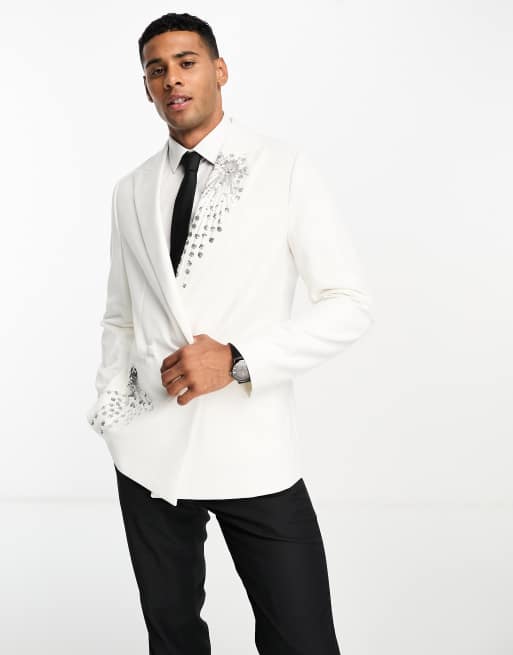 White jacket suit slim on sale fit