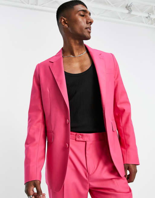 Pink suit jacket men hotsell