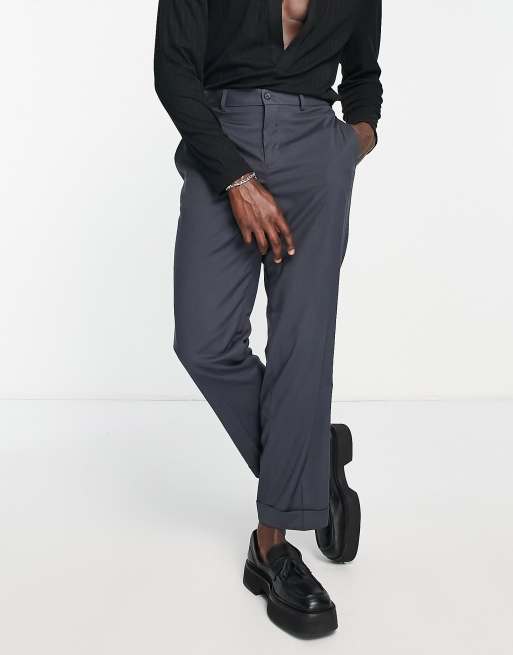 Devil's Advocate straight leg smart pants in charcoal
