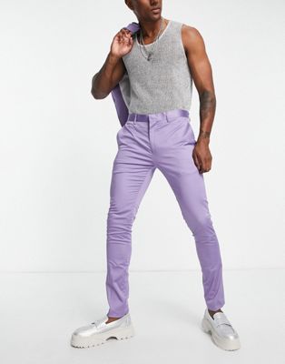 Devils Advocate super skinny suit trousers in purple
