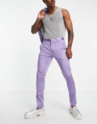 Devils Advocate super skinny suit trousers in purple - ASOS Price Checker