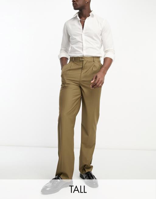 Devils Advocate Tall - Nette broek met wijde pijpen en hoge taille in bruin