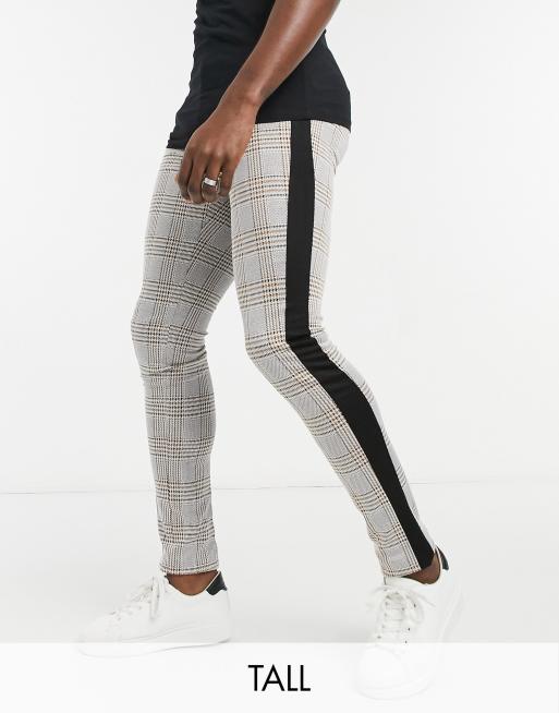 Athletic Stripe Pants for Tall Men in Black And Black