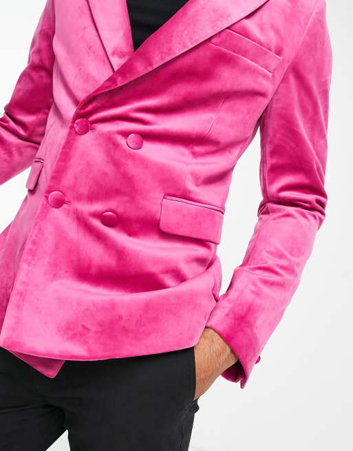 Mens pink hot sale velvet jacket