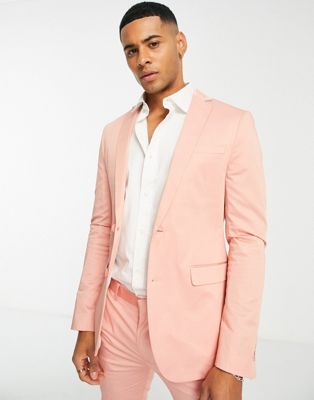 Devils Advocate super skinny suit jacket in peach - ASOS Price Checker