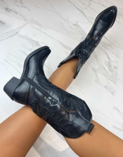 DIA Studios Cowboy western boots in black in black - view 1