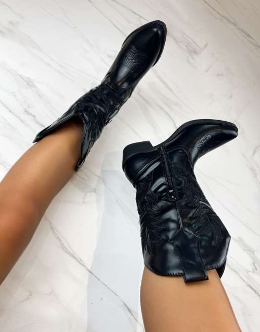 DIA Studios Cowboy western boots in black in black, 4 of 4