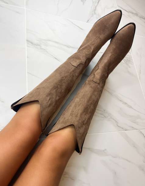 DIA STUDIOS Cowboy Western Boots in brown suede - view 1