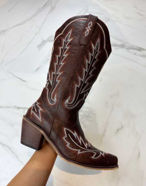 DIA Studios Cowboy western boots in brown , 3 of 4