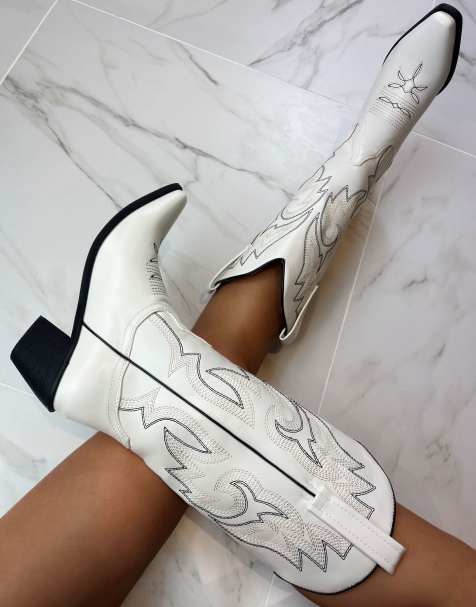 DIA Studios Cowboy western boots in cream - view 1