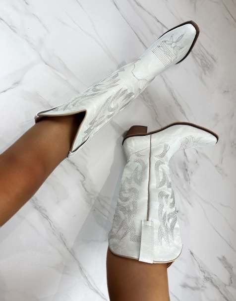 DIA Studios Cowboy western boots in cream - view 1