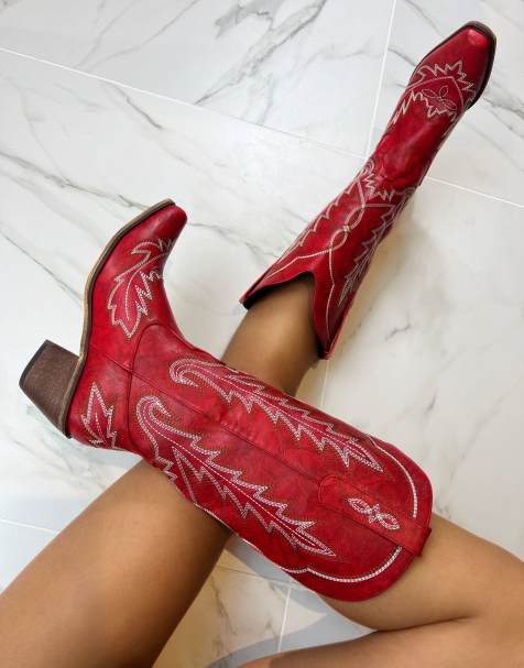 DIA Studios Cowboy western boots in red - view 1