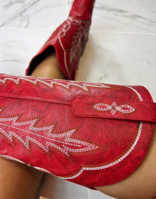 DIA Studios Cowboy western boots in red , 3 of 4