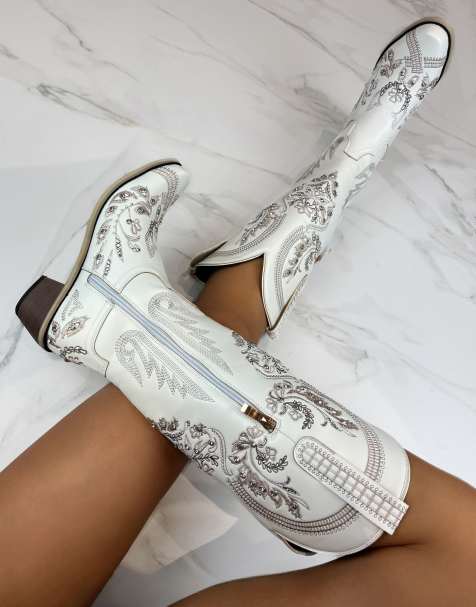 DIA Studios Cowboy western boots in white - view 1