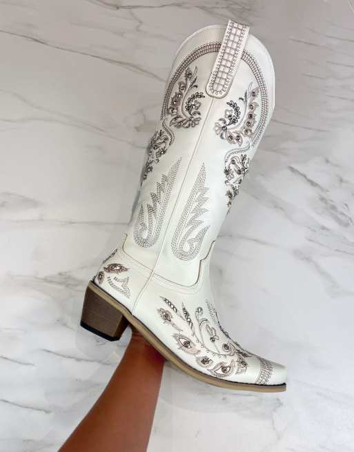 DIA Studios Cowboy western boots in white , 2 of 4