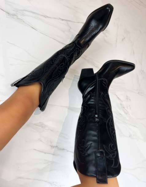 DIA Studios Cowboy western knee boots in black in black - view 1