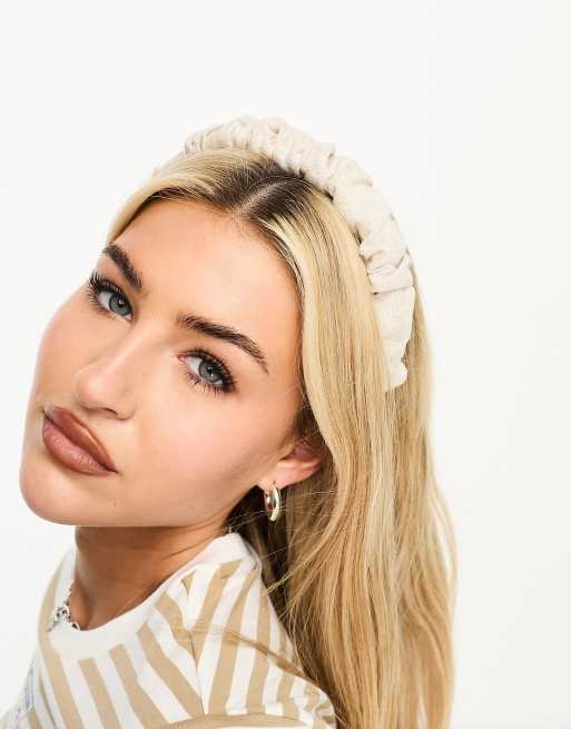 Diadema beis fruncida de lino de & Other Stories