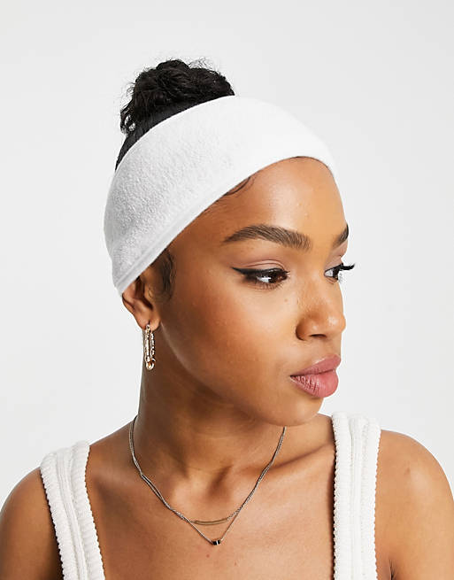 Mujer Accesorios para el pelo | Diadema blanca clásica de tejido de rizo mullido de Easilocks - QE79072
