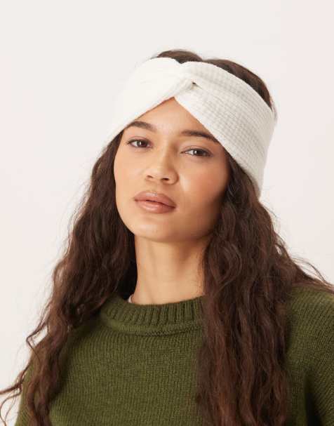 Diadema blanco invierno de punto texturizado de ASOS DESIGN - view 1