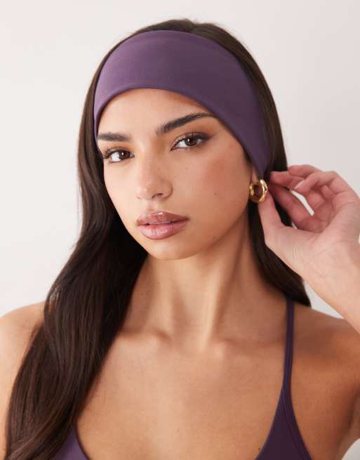 Diadema color brezo fruncida para yoga de tejido suave de 4505, 3 de 3
