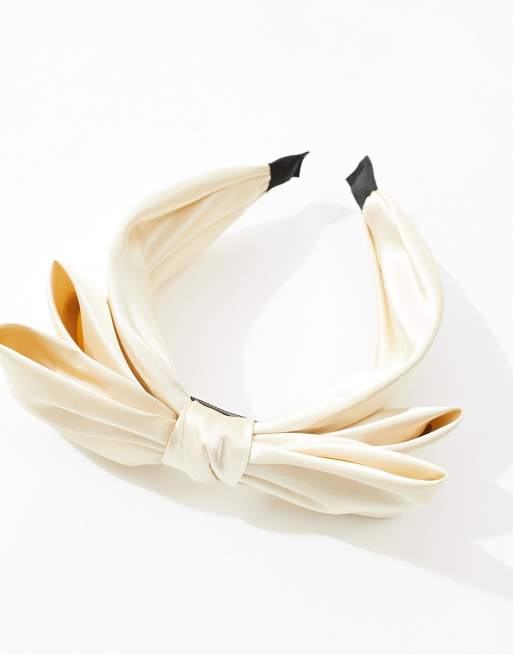 Diadema color crema con lazo de satén de My Accessories, 4 de 4