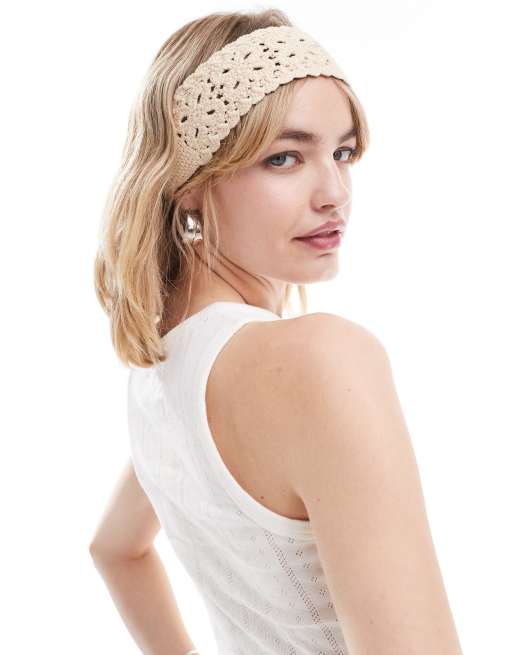 Diadema color crema de croché Bohemian de SUI AVA , 4 de 4