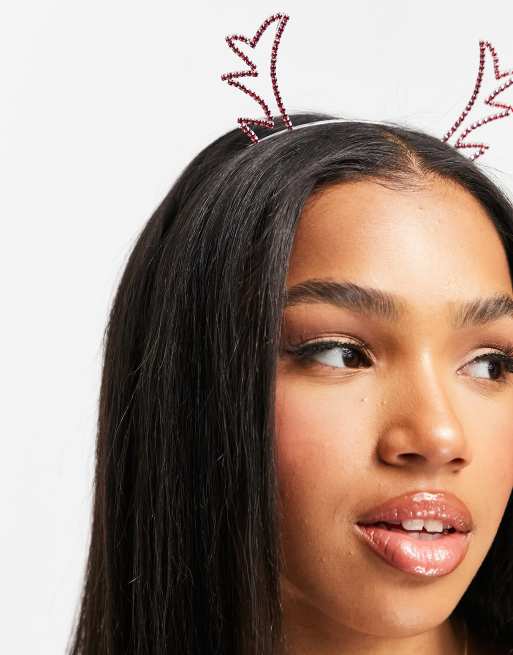 Diadema con diseño de reno de pedrería de Navidad de Madein.