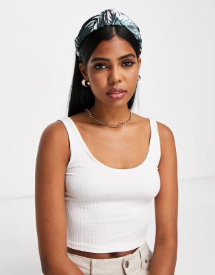 Diadema con estampado tropical y detalle de nudo de ASOS DESIGN