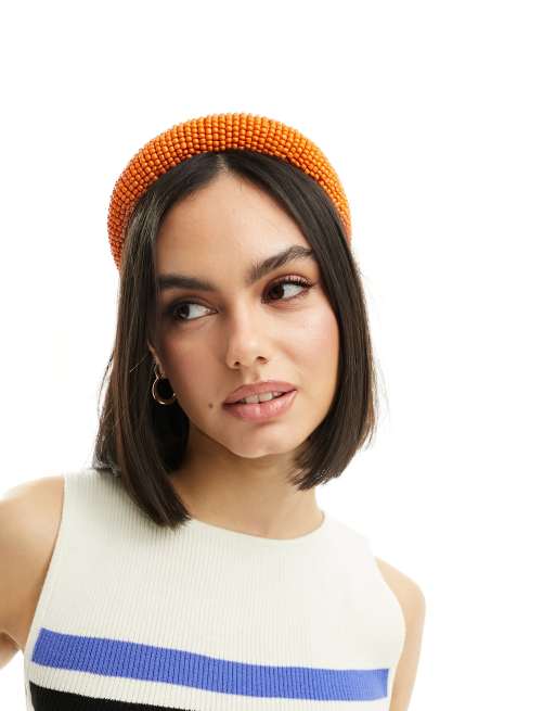 Diadema naranja luminoso de cuentas de My Accessories