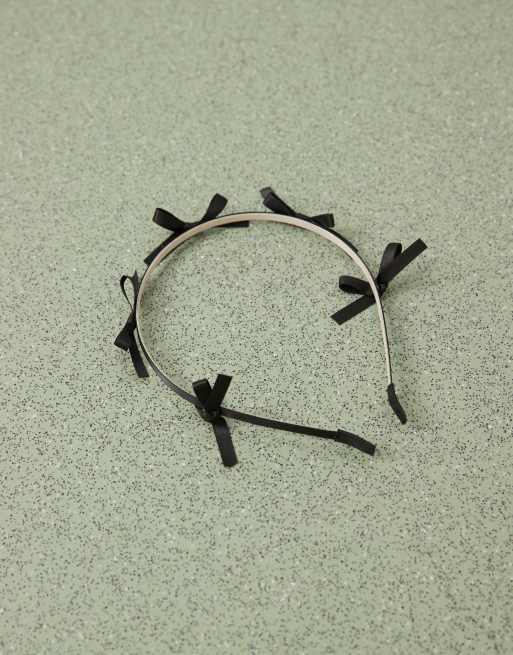 Diadema negra con lazos de Reclaimed Vintage, 2 de 4