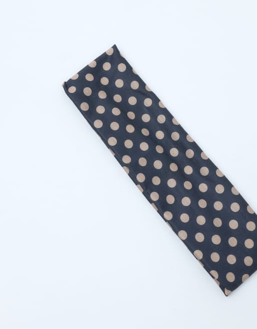 Diadema negra y beis con estampado de lunares de ASOS DESIGN , 2 de 3