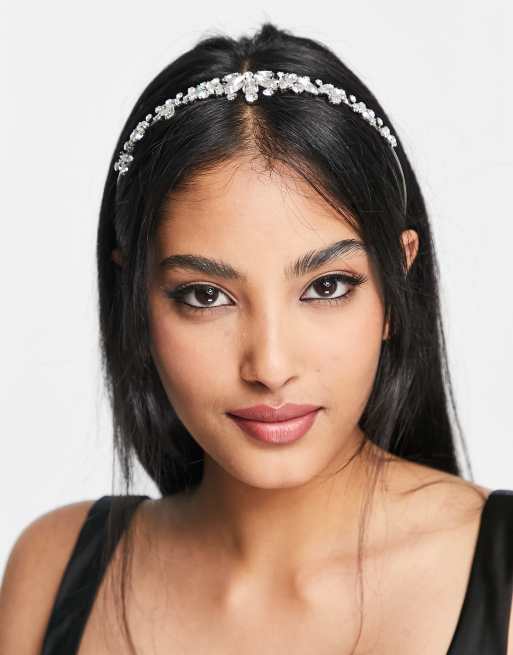 Diadema plateada estilo tiara con cristales de True Decadence 